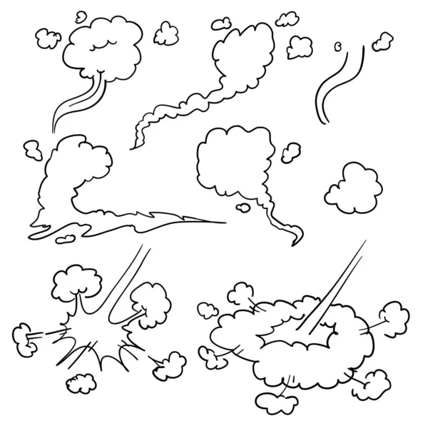 Chmura dymu kreskówki z wektorem stylu manga — Wektor stockowy