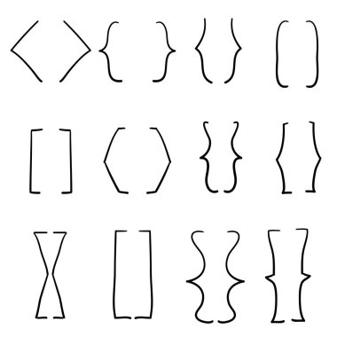 karalama parantezi çizim vektörü çizim biçimi