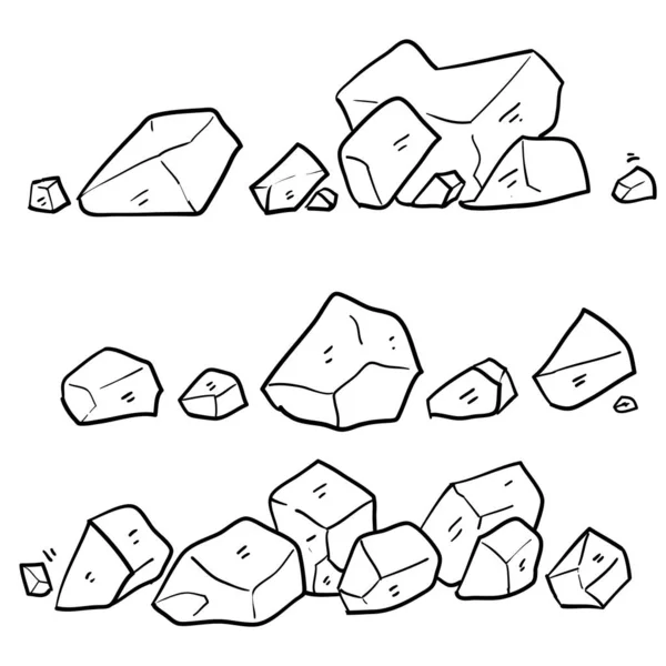 Vecteur d'illustration en pierre doodle isolé sur fond blanc — Image vectorielle