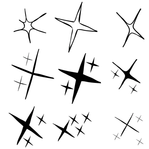Fonkelt symbolen vector handgetekende vector doodle — Stockvector
