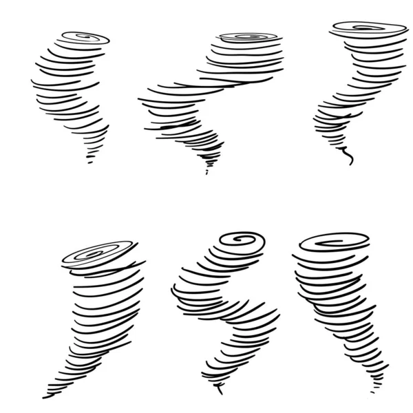 Doodle tornade vecteur d'illustration isolé sur blanc — Image vectorielle