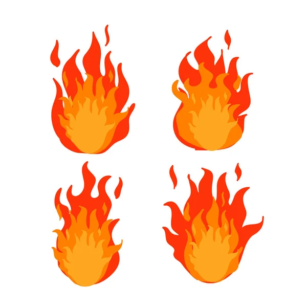 Doodle fire illustration with handdrawn cartoon style vector — 스톡 벡터