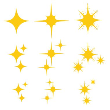 parıltı sembolleri vektör illüstrasyon el çizimi karalama biçimi