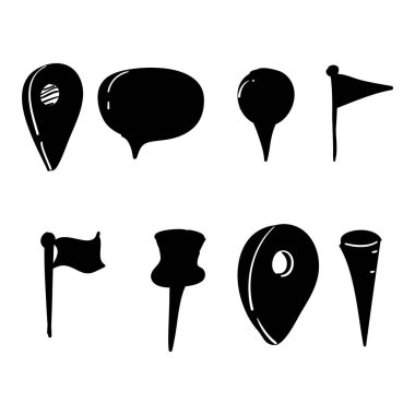 Doodle gps pointer map location illustration vector handdrawn style vector