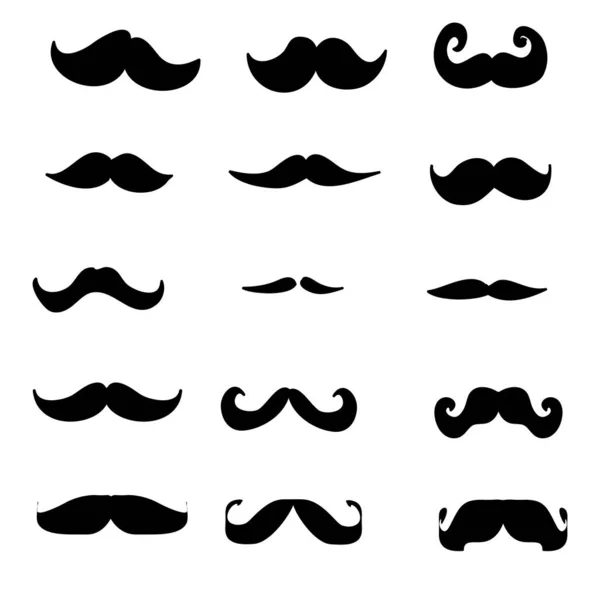 Doodle Moustache icône illustration vectoriel collection — Image vectorielle