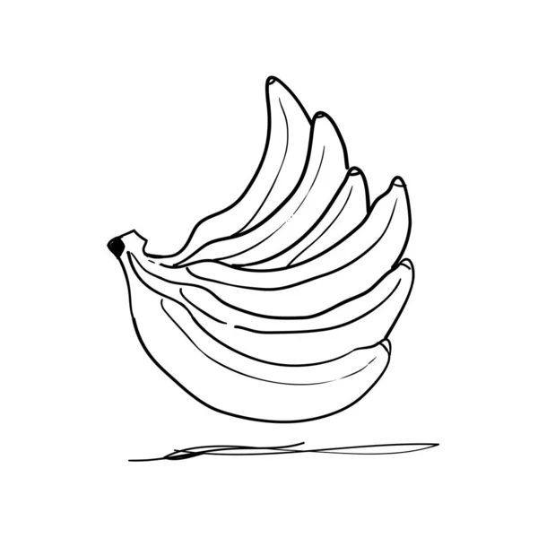 Doodle banana illustration handdrawn style — Stock Vector