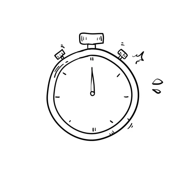 Doodle icône de chronomètre illustration vecteur style dessiné à la main — Image vectorielle