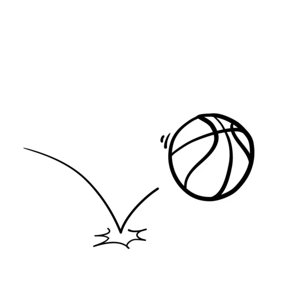 Karalama basketbol el çizimi çizgi film stili vektörü — Stok Vektör