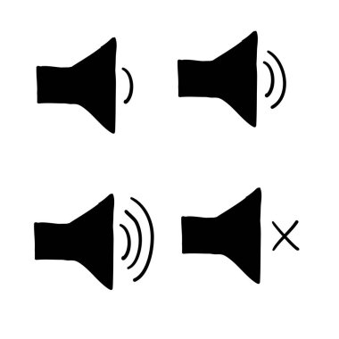 Hoparlör simgesi ayarlandı. El çizimi karalama ile ses simgesi