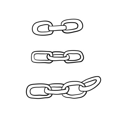 Elle çizilmiş karalama tarzıyla karalama zinciri simgesi çizimi