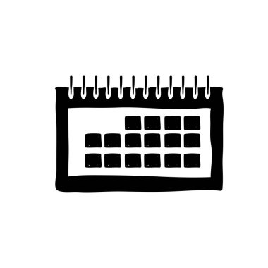 El çizimi doodle biçimi vektörü izole edilmiş takvim mobil simgesi vektörü