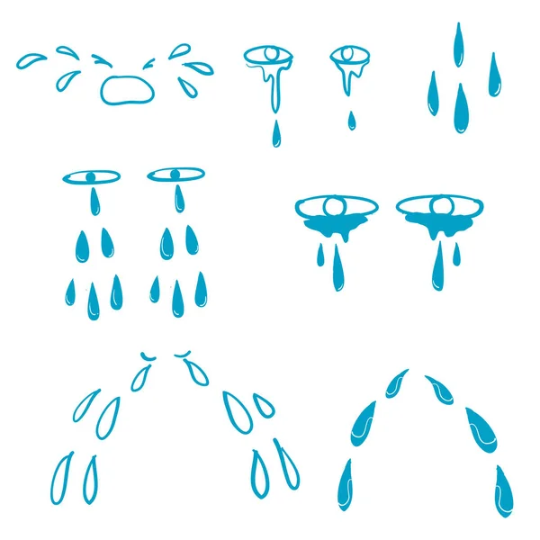 Doodle tears drop illustration vector handdrawn style — 스톡 벡터
