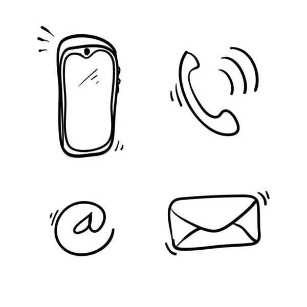 Communication icon with handdrawn doodle style vector — Stock Vector