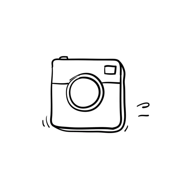 Ícone de câmera digital doodle vetor estilo desenhado à mão — Vetor de Stock