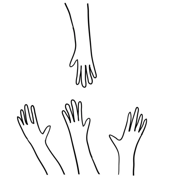 Gribouille illustration de la main symbole pour les soins et la charité illustration vecteur — Image vectorielle