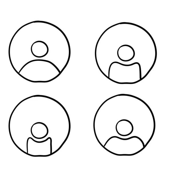 Usuario de inicio de sesión o autenticar icono, persona humana symbol.with dibujado a mano de dibujos animados estilo doodle — Archivo Imágenes Vectoriales