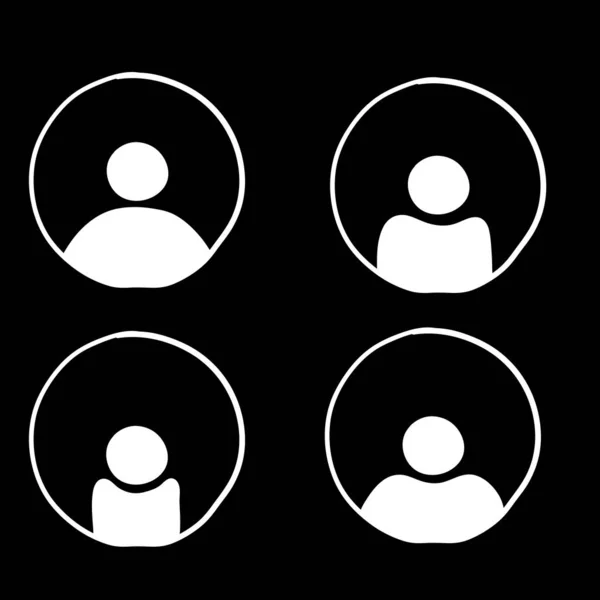 Usuario de inicio de sesión o autenticar icono, persona humana symbol.with dibujado a mano de dibujos animados estilo doodle — Vector de stock