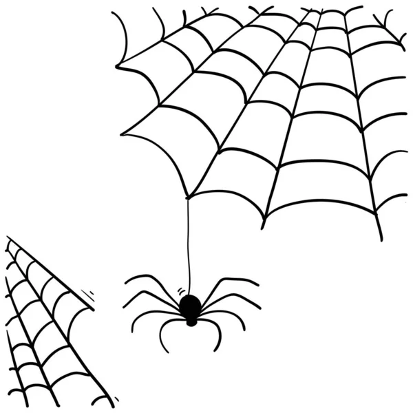 Spider web illustration with handddrawn doodle style — Stock Illustration Spider web illustration with handddrawn doodle style Royalty Free Stock Vectors