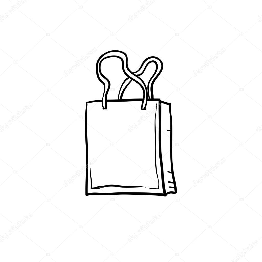 doodle Shopping bag icon handdrawn cartoon style