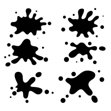 Vector set of doodle blots collection isolated on the white background clipart