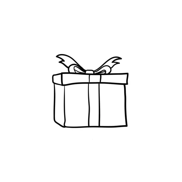 Geschenk-Symbol-Vektor. Geschenksymbol Illustration. trendiger handgezeichneter Design-Stil auf weißem Hintergrund. — Stockvektor
