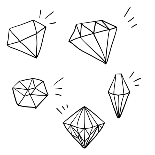 Vetor de ilustração diamante doodle com vetor de estilo desenho animado desenhado à mão —  Vetores de Stock