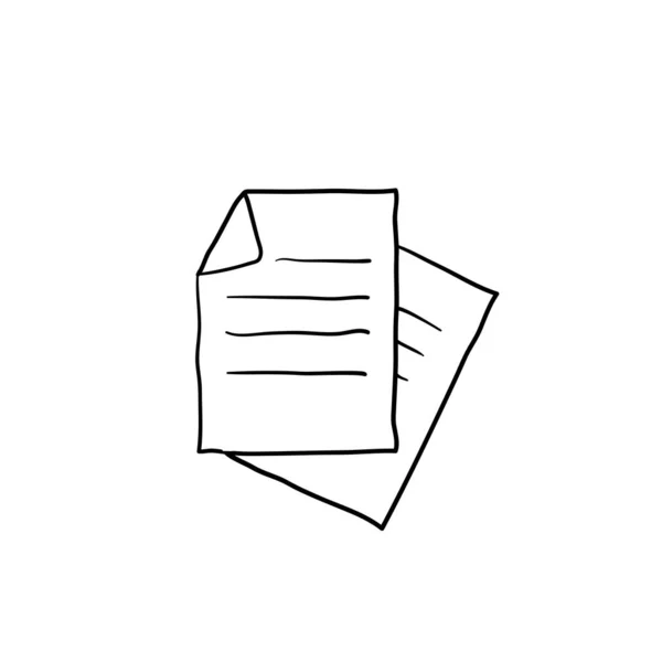 Dokument-Vektor-Symbol. Illustration isoliert für Grafik- und Webdesign. Mit Handzeichnung Doodle-Stil-Vektor — Stockvektor