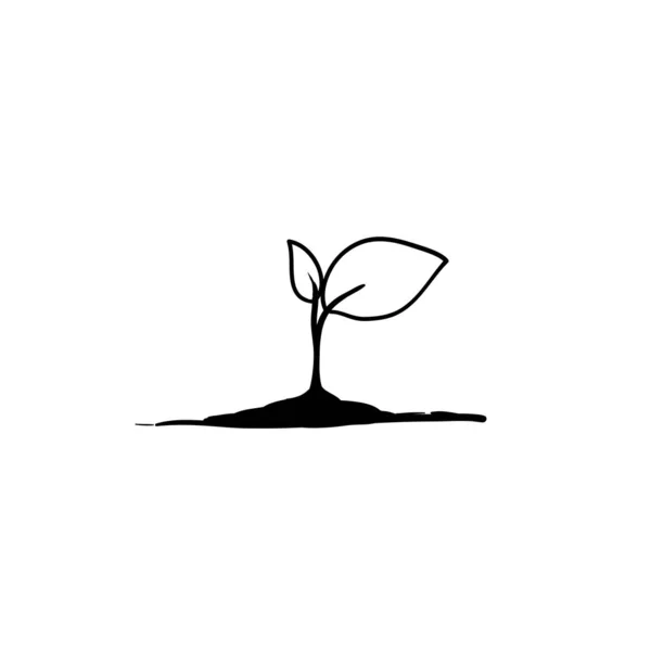 Seedling διανυσματική απεικόνιση με ζωγραφισμένα στο χέρι doodle στυλ κινουμένων σχεδίων που απομονώνονται σε λευκό φόντο — Διανυσματικό Αρχείο