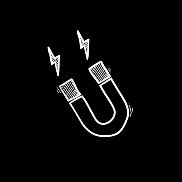 Magnet ikon illustration med handritade doodle tecknad stil vektor isolerad — Stock vektor