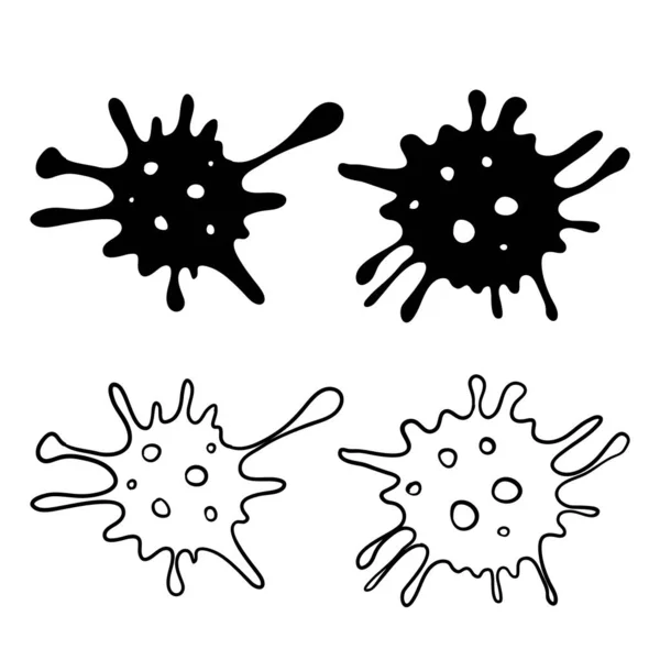 Illustration d'icône vectorielle de bactéries de danger avec style dessiné à la main doodle isolé sur fond blanc — Image vectorielle