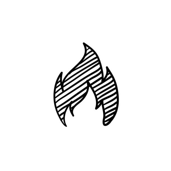 Firka Tűz láng logó vektor illusztráció design sablon. vektor tűz lángok jel illusztráció elszigetelt kézzel rajzolt stílus — Stock Vector