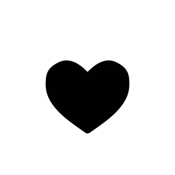 Heart icon illustration with flat hand drawn doodle style isolated — 스톡 벡터