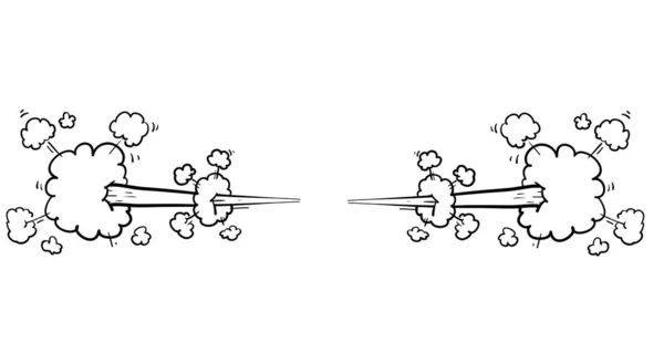 Hand drawn Angry smoke elements stressed emotion comic graphic doodle style vector — 스톡 벡터