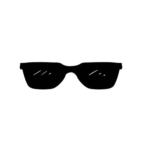 Mano dibujado gafas de sol negro ilustración con doodle vector de estilo de dibujos animados — Archivo Imágenes Vectoriales