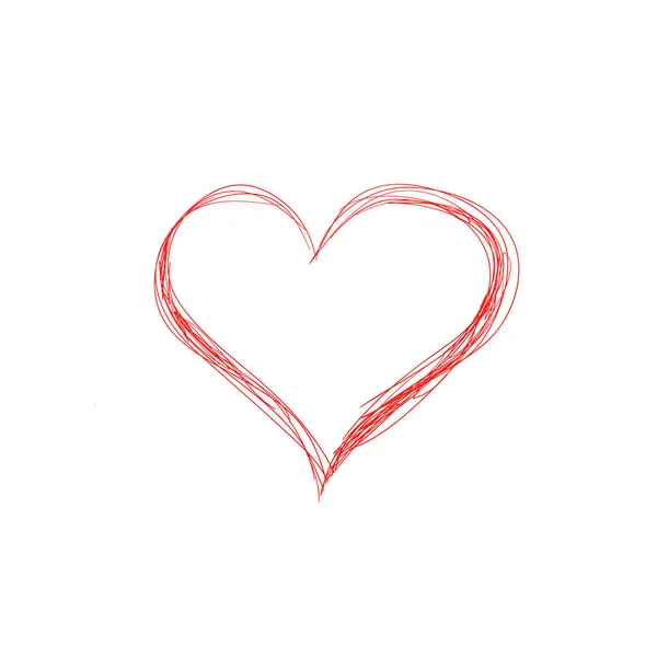 Χέρι που διάνυσμα καρδιά Αγίου Βαλεντίνου. Διάνυσμα αγάπης Ερωτικό λογότυπο. Διακοσμητικά στοιχεία σχεδιασμού doodle στυλ — Διανυσματικό Αρχείο
