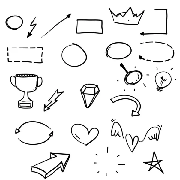Illustrazione dell'elemento infografico doodle per il tuo disegno o vettore di testo isolato su sfondo bianco — Vettoriale Stock