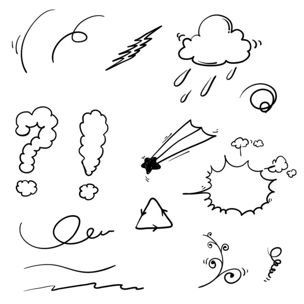 Hand drawn doodle element illustration collection vector isolated — ストックベクタ