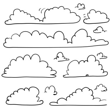 Karalama bulutu çizimi el çizimi vektörü