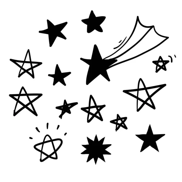 Ilustración estrella doodle con vector de estilo dibujado a mano — Vector de stock