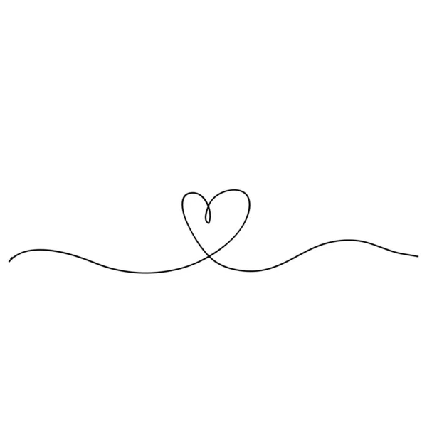 Hand drawn Continuous line drawing of love sign with hearts embrace minimalism design doodle — 스톡 벡터