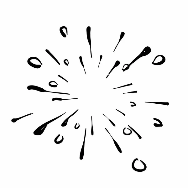 Scarabocchio starburst, elemento di design disegnato a mano. Sole scoppio schizzo illustrazione.isolato sfondo — Vettoriale Stock