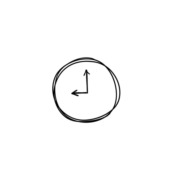 Kreslené hodiny ilustrace s čmáranice styl vektor izolované — Stockový vektor