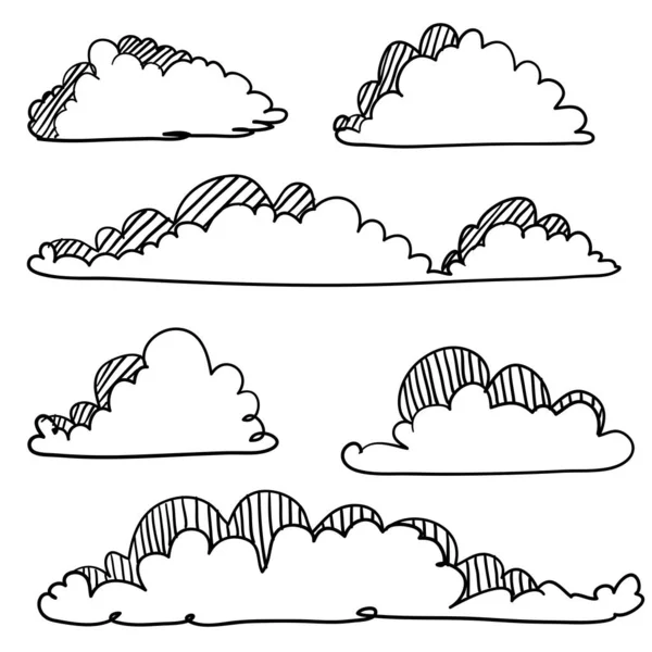 Doodle cloud illustration hand drawn vector — Stock Vector