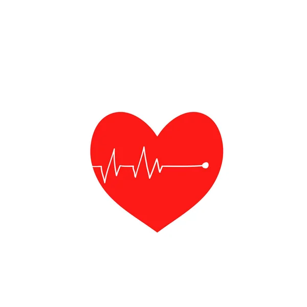 Illustration de rythme cardiaque doodle avec vecteur de style dessiné à la main isolé — Image vectorielle
