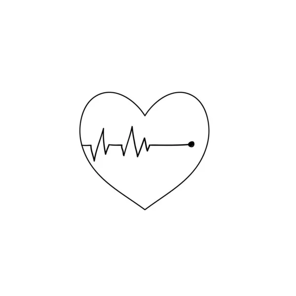 Doodle hartslag illustratie met de hand getekend stijl vector geïsoleerd — Stockvector