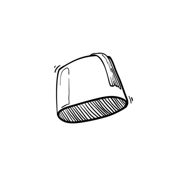 Dessin à la main Cartoon chapeau turc fez avec pompon noir. Isolé sur fond blanc. Vecteur icon.doodle — Image vectorielle