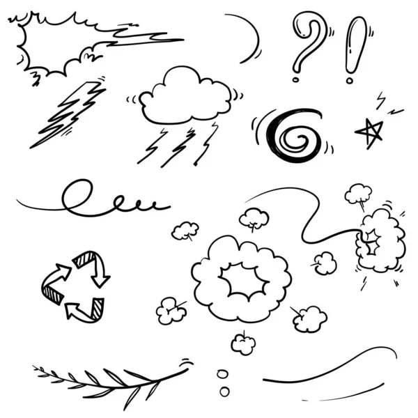 Hand drawn doodle element illustration collection vector isolated — Stock Vector