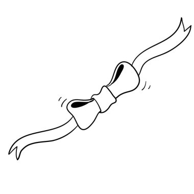 Dekorasyon hediyeleri, selamlar, tatiller için el yapımı kurdele. Çizgi film tarzıyla vektör illüstrasyonu.