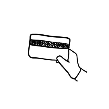 han çizilmiş kredi kartı çizim simgesi ile doodle tarzı