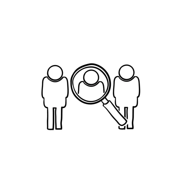 Símbolo Ilustração Desenhado Mão Para Encontrar Pessoas Empregador Negócio Concept — Vetor de Stock